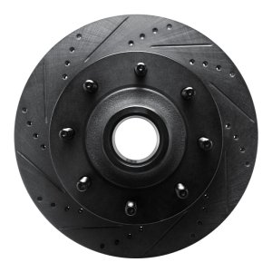 Ford F-350 Super Duty Brake Rotor (1) - Front Left - R1 Concepts - Drilled & Slotted - Black - `99-`02
